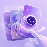 Swipey AI -alustan abstrakti violetti kuvitus